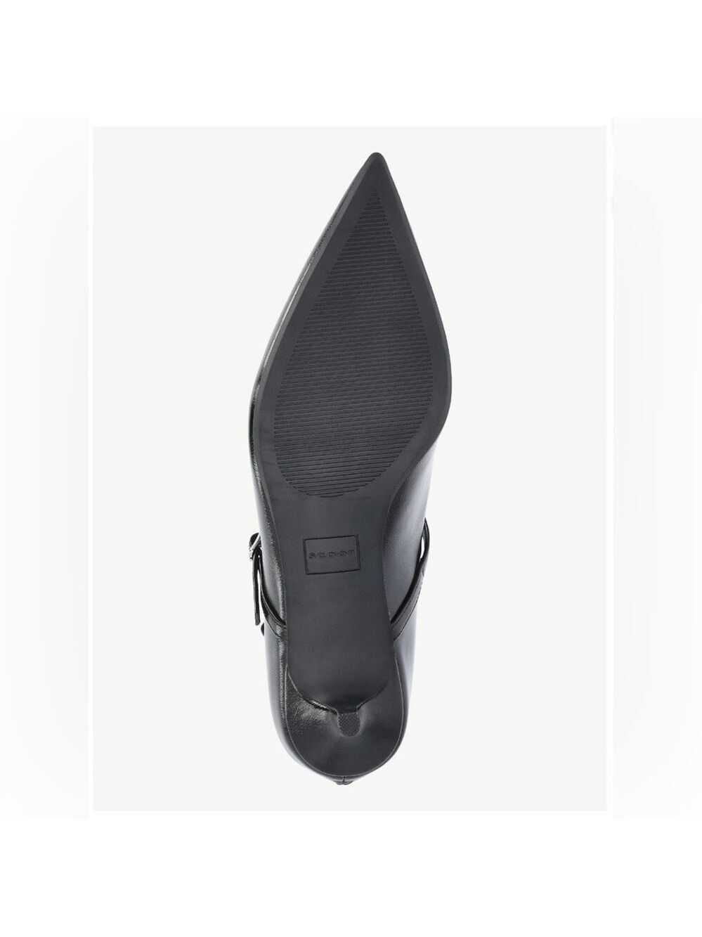 Scoop Black Mary Jane Kitten Heels Pointed Toe Double Strap Size 9 - Picture 8 of 12